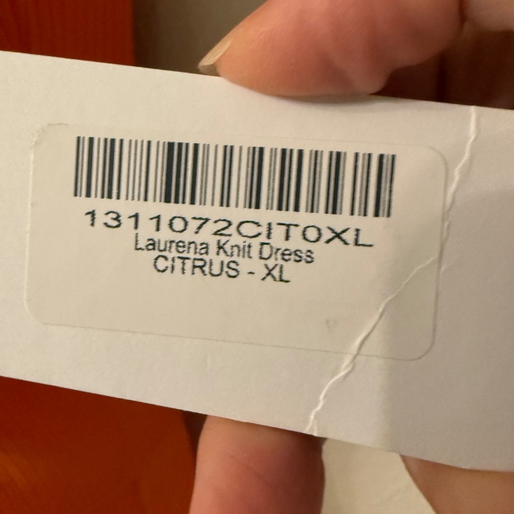 NWT Reformation size XL Laurena Knit Dress Citrus Ribbed Square Neck - Picture 4 of 14